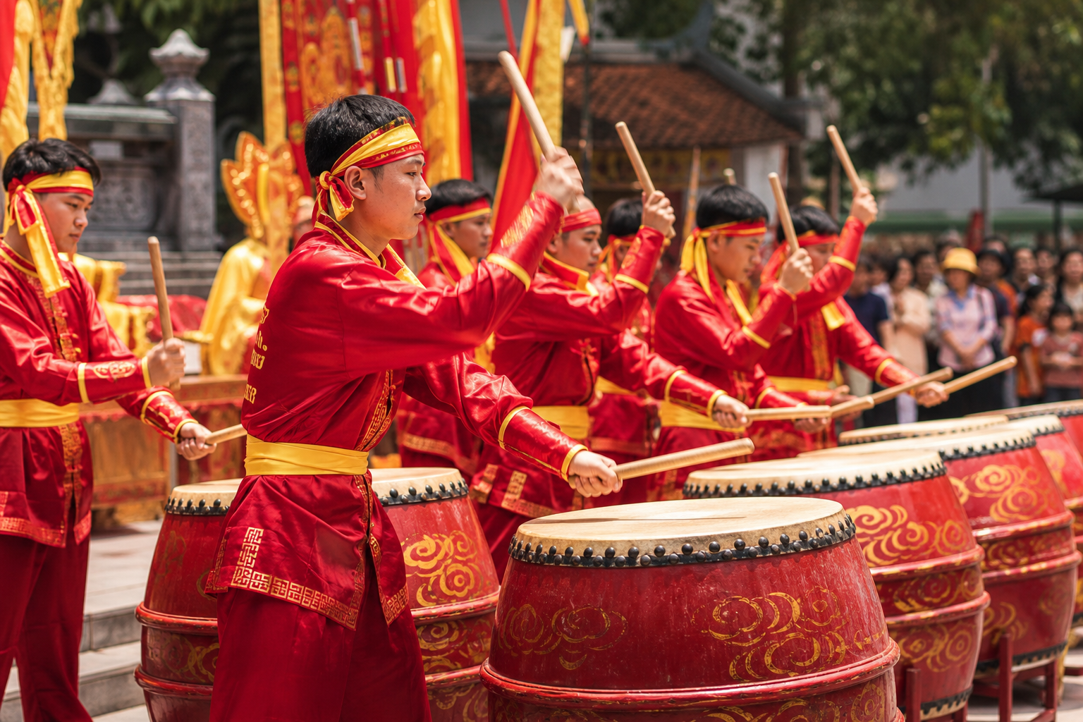 Trống truyền thống Việt Nam / Vietnamese traditional drummers
